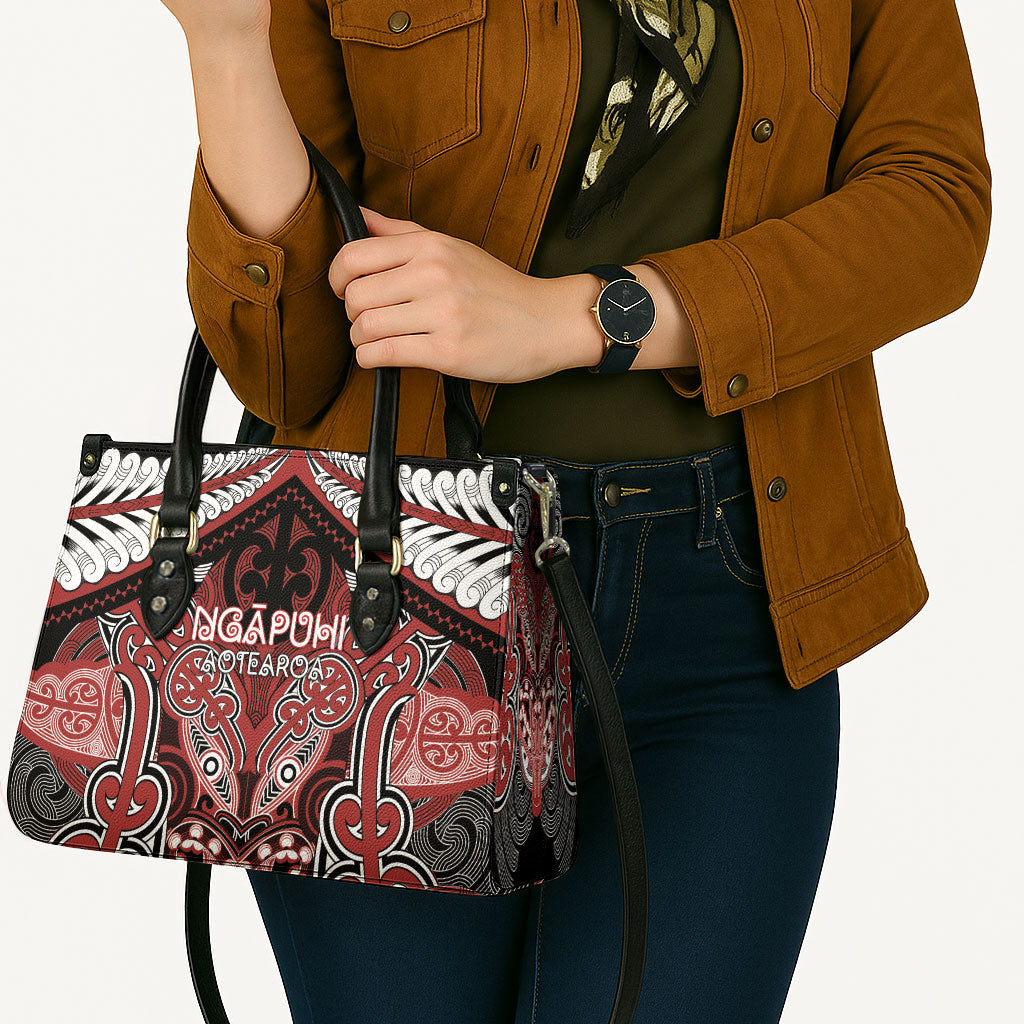 Aotearoa Iwi Ngapuhi Leather Bag Maori Kowhaiwhai Pattern LT19 - Polynesian Pride