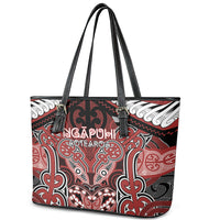 Aotearoa Iwi Ngapuhi Leather Tote Bag Maori Kowhaiwhai Pattern LT19 - Polynesian Pride