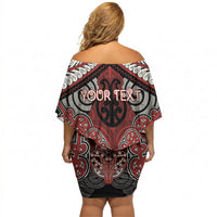 Aotearoa Iwi Ngapuhi Personalised Off Shoulder Short Dress Maori Kowhaiwhai Pattern LT19 - Polynesian Pride
