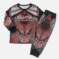 Aotearoa Iwi Ngapuhi Personalised Christmas Pajama Set Maori Kowhaiwhai Pattern LT19 Men Red - Polynesian Pride