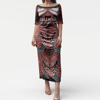 Aotearoa Iwi Ngapuhi Personalised Puletasi Maori Kowhaiwhai Pattern LT19 Long Dress Red - Polynesian Pride