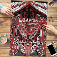 Aotearoa Iwi Ngapuhi Puzzle Maori Kowhaiwhai Pattern LT19 Red - Polynesian Pride