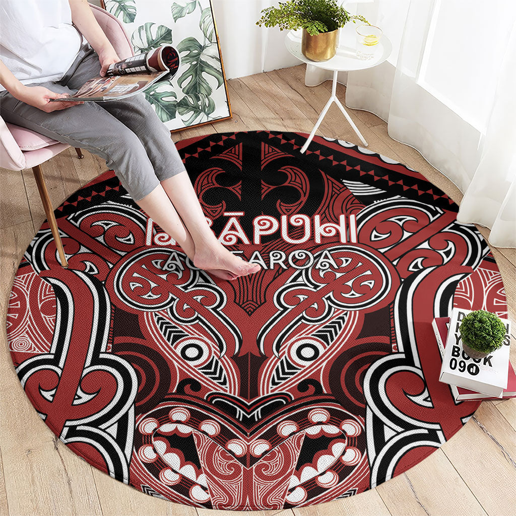 Aotearoa Iwi Ngapuhi Round Carpet Maori Kowhaiwhai Pattern LT19 - Polynesian Pride