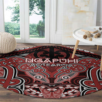 Aotearoa Iwi Ngapuhi Round Carpet Maori Kowhaiwhai Pattern LT19 - Polynesian Pride