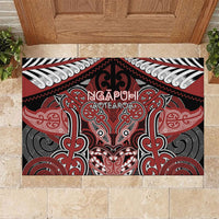 Aotearoa Iwi Ngapuhi Rubber Doormat Maori Kowhaiwhai Pattern LT19 Red - Polynesian Pride