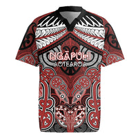 Aotearoa Iwi Ngapuhi Personalised Rugby Jersey Maori Kowhaiwhai Pattern LT19 Red - Polynesian Pride