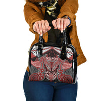 Aotearoa Iwi Ngapuhi Shoulder Handbag Maori Kowhaiwhai Pattern LT19 One Size Red - Polynesian Pride