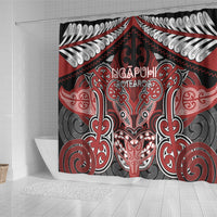 Aotearoa Iwi Ngapuhi Shower Curtain Maori Kowhaiwhai Pattern LT19 - Polynesian Pride