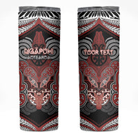 Aotearoa Iwi Ngapuhi Personalised Skinny Tumbler Maori Kowhaiwhai Pattern LT19 Red - Polynesian Pride