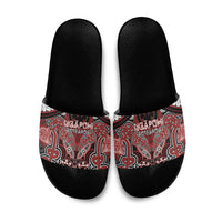 Aotearoa Iwi Ngapuhi Slide Sandals Maori Kowhaiwhai Pattern LT19 Red - Polynesian Pride