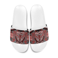 Aotearoa Iwi Ngapuhi Slide Sandals Maori Kowhaiwhai Pattern LT19 Red - Polynesian Pride