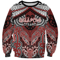 Aotearoa Iwi Ngapuhi Personalised Sweatshirt Maori Kowhaiwhai Pattern LT19 Unisex Red - Polynesian Pride
