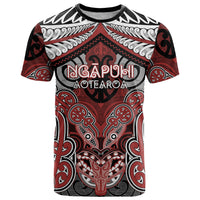 Aotearoa Iwi Ngapuhi Personalised T Shirt Maori Kowhaiwhai Pattern LT19 Red - Polynesian Pride