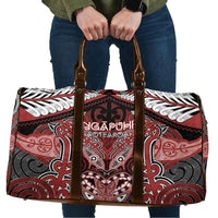 Aotearoa Iwi Ngapuhi Travel Bag Maori Kowhaiwhai Pattern LT19 Red - Polynesian Pride