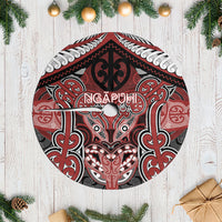 Aotearoa Iwi Ngapuhi Tree Skirt Maori Kowhaiwhai Pattern LT19 Casual Red - Polynesian Pride
