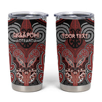 Aotearoa Iwi Ngapuhi Personalised Tumbler Cup Maori Kowhaiwhai Pattern LT19 Red - Polynesian Pride