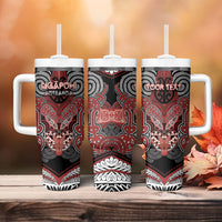 Aotearoa Iwi Ngapuhi Personalised Tumbler With Handle Maori Kowhaiwhai Pattern LT19 - Polynesian Pride