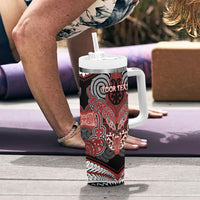 Aotearoa Iwi Ngapuhi Personalised Tumbler With Handle Maori Kowhaiwhai Pattern LT19 - Polynesian Pride