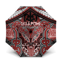 Aotearoa Iwi Ngapuhi Umbrella Maori Kowhaiwhai Pattern LT19 One Size Folded 11.42 inch Opened Diameter 37.4 inch Red - Polynesian Pride