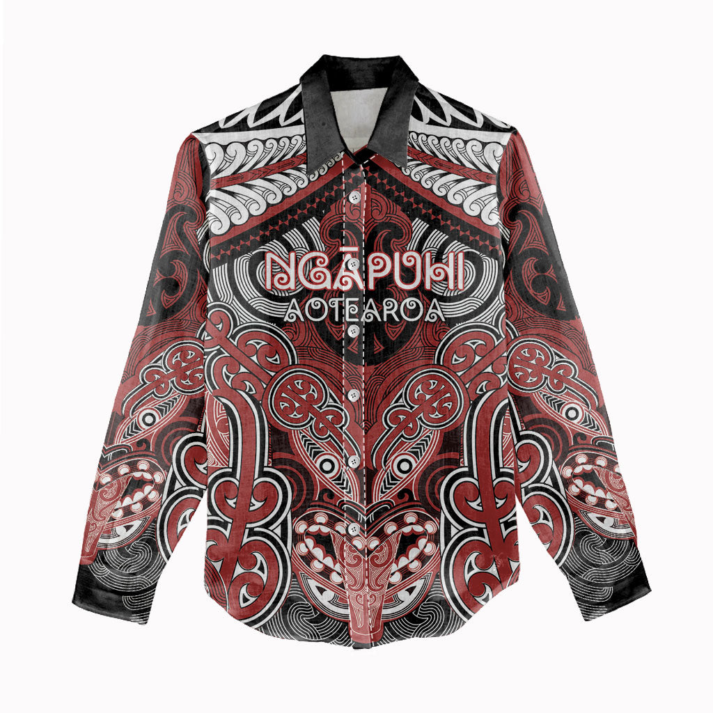 Aotearoa Iwi Ngapuhi Personalised Women Casual Shirt Maori Kowhaiwhai Pattern LT19 - Polynesian Pride