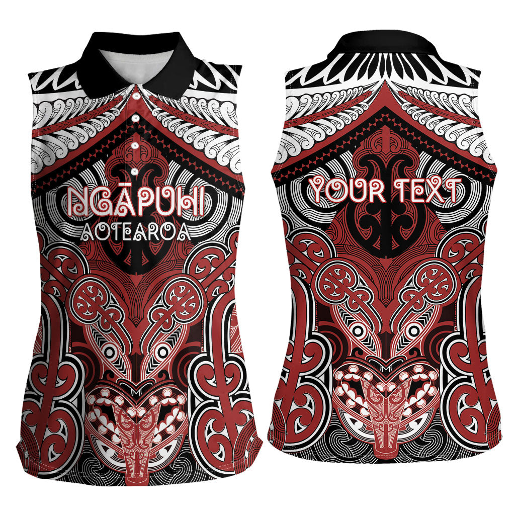 Aotearoa Iwi Ngapuhi Personalised Women Sleeveless Polo Shirt Maori Kowhaiwhai Pattern LT19 - Polynesian Pride