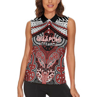 Aotearoa Iwi Ngapuhi Personalised Women Sleeveless Polo Shirt Maori Kowhaiwhai Pattern LT19 - Polynesian Pride