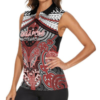 Aotearoa Iwi Ngapuhi Personalised Women Sleeveless Polo Shirt Maori Kowhaiwhai Pattern LT19 - Polynesian Pride