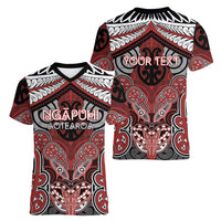 Aotearoa Iwi Ngapuhi Personalised Women V-Neck T-Shirt Maori Kowhaiwhai Pattern LT19 - Polynesian Pride