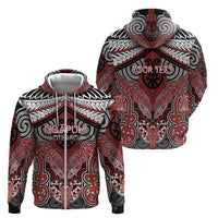 Aotearoa Iwi Ngapuhi Personalised Zip Hoodie Maori Kowhaiwhai Pattern LT19 - Polynesian Pride