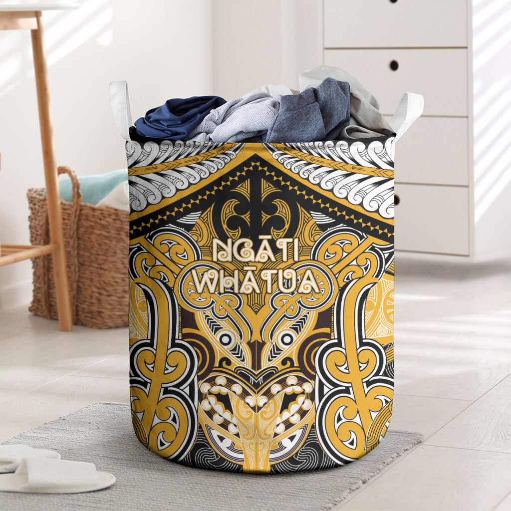 Aotearoa Iwi Ngati Whatua Laundry Basket Maori Kowhaiwhai Pattern LT19 Yellow - Polynesian Pride