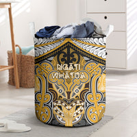 Aotearoa Iwi Ngati Whatua Laundry Basket Maori Kowhaiwhai Pattern LT19 Yellow - Polynesian Pride