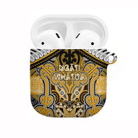 Aotearoa Iwi Ngati Whatua AirPods Case Maori Kowhaiwhai Pattern LT19 Yellow - Polynesian Pride