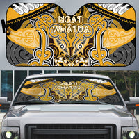 Aotearoa Iwi Ngati Whatua Auto Sun Shade Maori Kowhaiwhai Pattern LT19 Yellow - Polynesian Pride