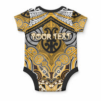 Aotearoa Iwi Ngati Whatua Personalised Baby Onesie Maori Kowhaiwhai Pattern LT19 - Polynesian Pride