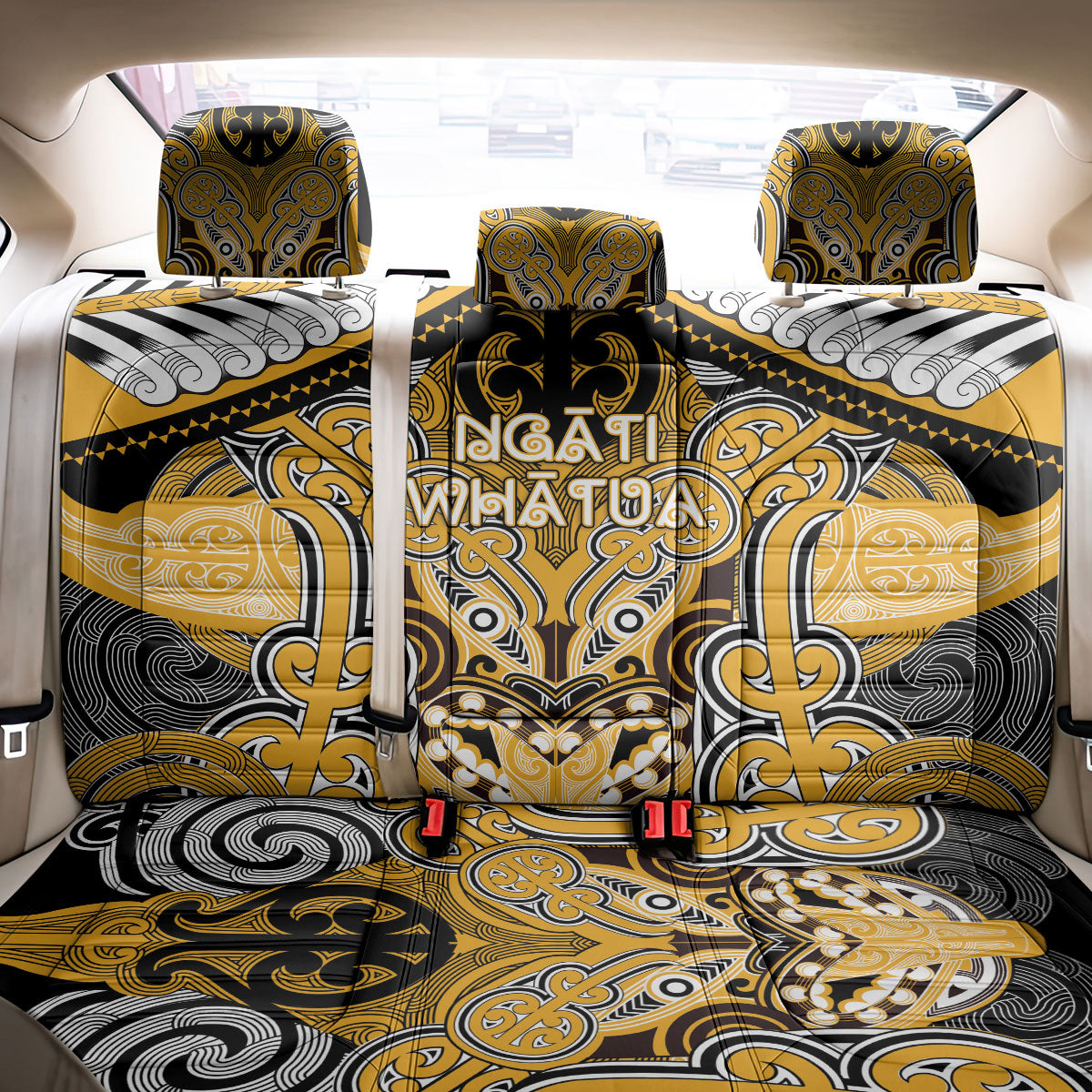 Aotearoa Iwi Ngati Whatua Back Car Seat Cover Maori Kowhaiwhai Pattern LT19 - Polynesian Pride