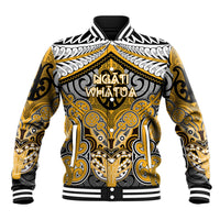 Aotearoa Iwi Ngati Whatua Personalised Baseball Jacket Maori Kowhaiwhai Pattern LT19 Unisex Yellow - Polynesian Pride