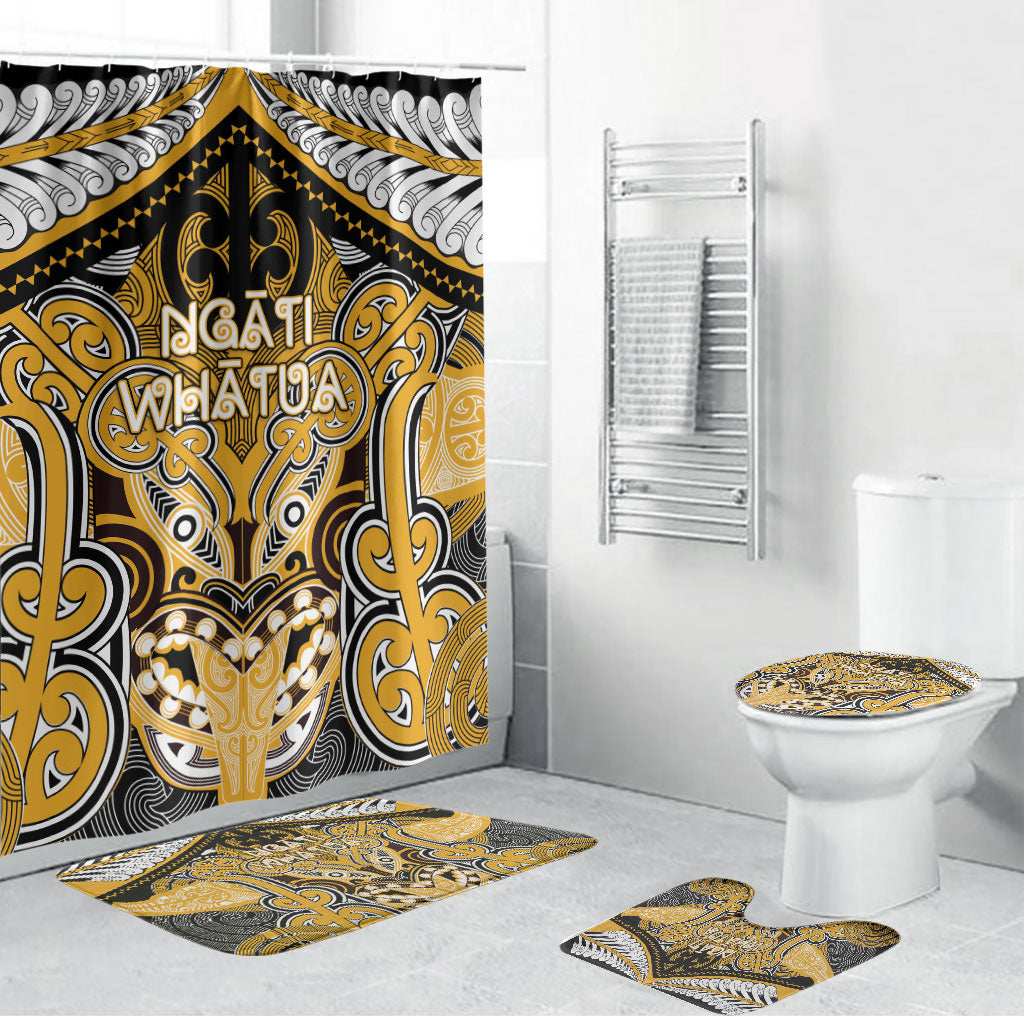 Aotearoa Iwi Ngati Whatua Bathroom Set Maori Kowhaiwhai Pattern LT19 Bathroom Set (4 pcs) Yellow - Polynesian Pride