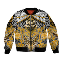 Aotearoa Iwi Ngati Whatua Personalised Bomber Jacket Maori Kowhaiwhai Pattern LT19 Unisex Yellow - Polynesian Pride