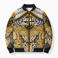 Aotearoa Iwi Ngati Whatua Personalised Bomber Puffer Jacket Maori Kowhaiwhai Pattern LT19 Unisex Yellow - Polynesian Pride