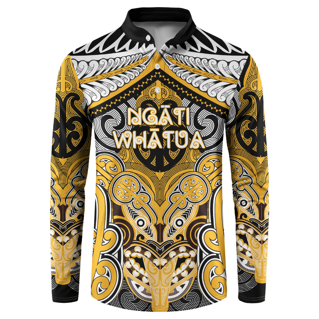 Aotearoa Iwi Ngati Whatua Personalised Button Sweatshirt Maori Kowhaiwhai Pattern LT19 Yellow - Polynesian Pride