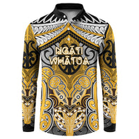Aotearoa Iwi Ngati Whatua Personalised Button Sweatshirt Maori Kowhaiwhai Pattern LT19 Yellow - Polynesian Pride