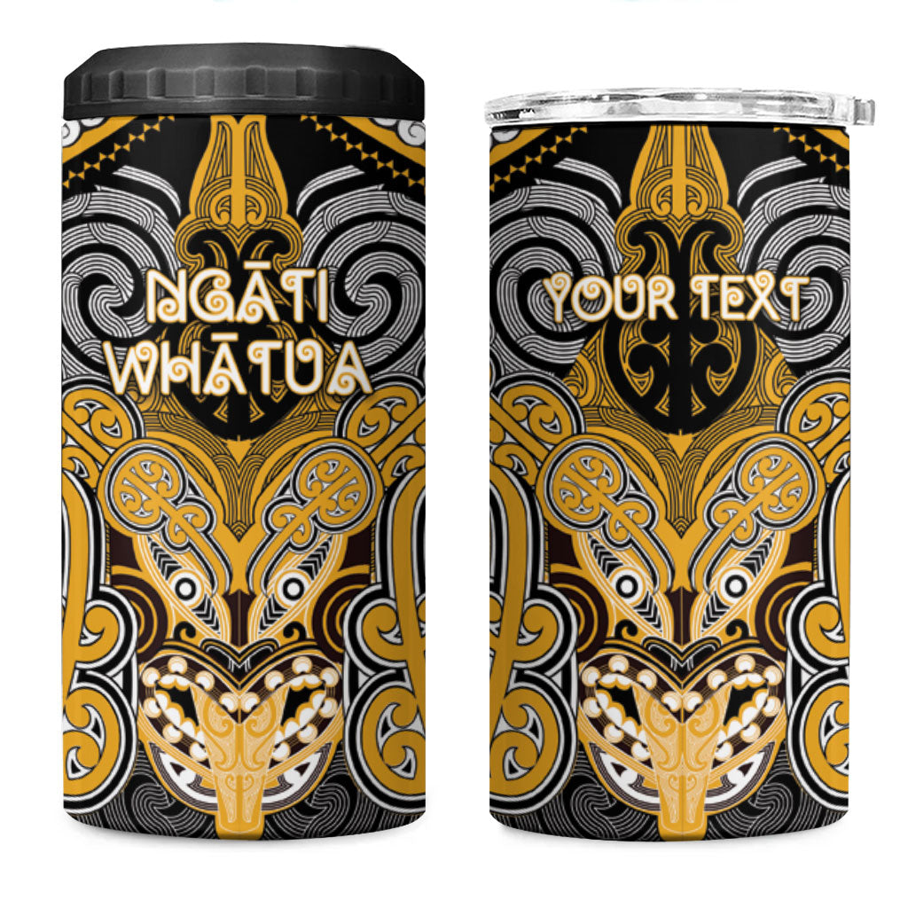 Aotearoa Iwi Ngati Whatua Personalised 4 in 1 Can Cooler Tumbler Maori Kowhaiwhai Pattern LT19 One Size: 16 oz Yellow - Polynesian Pride