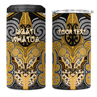Aotearoa Iwi Ngati Whatua Personalised 4 in 1 Can Cooler Tumbler Maori Kowhaiwhai Pattern LT19 One Size: 16 oz Yellow - Polynesian Pride