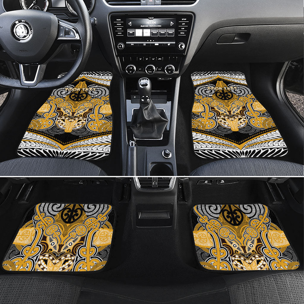 Aotearoa Iwi Ngati Whatua Personalised Car Mats Maori Kowhaiwhai Pattern LT19 Set 4pcs Yellow - Polynesian Pride