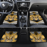 Aotearoa Iwi Ngati Whatua Personalised Car Mats Maori Kowhaiwhai Pattern LT19 Set 4pcs Yellow - Polynesian Pride