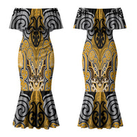 Aotearoa Iwi Ngati Whatua Personalised Couples Matching Mermaid Dress and Hawaiian Shirt Maori Kowhaiwhai Pattern LT19 - Polynesian Pride