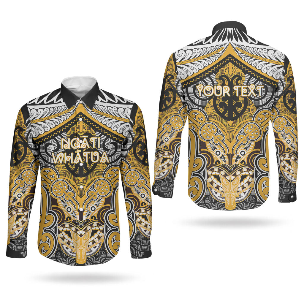 Aotearoa Iwi Ngati Whatua Personalised Couples Matching Mermaid Dress and Long Sleeve Button Shirt Maori Kowhaiwhai Pattern LT19 - Polynesian Pride