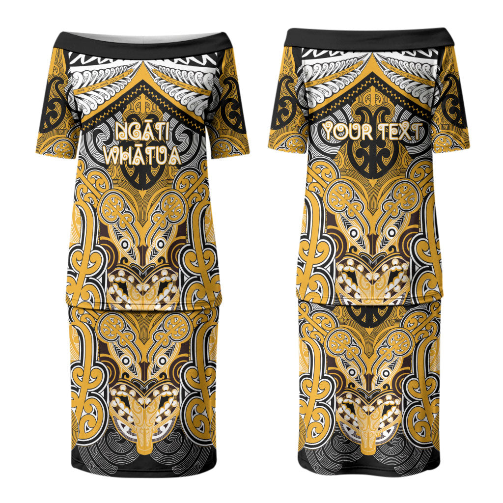 Aotearoa Iwi Ngati Whatua Personalised Couples Matching Puletasi and Hawaiian Shirt Maori Kowhaiwhai Pattern LT19 - Polynesian Pride