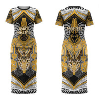 Aotearoa Iwi Ngati Whatua Personalised Couples Matching Short Sleeve Bodycon Dress and Long Sleeve Button Shirt Maori Kowhaiwhai Pattern LT19 - Polynesian Pride