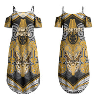 Aotearoa Iwi Ngati Whatua Personalised Couples Matching Summer Maxi Dress and Hawaiian Shirt Maori Kowhaiwhai Pattern LT19 - Polynesian Pride